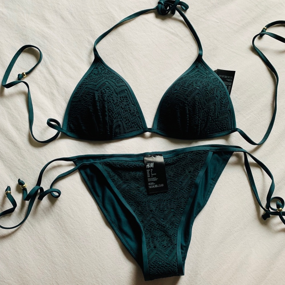 H&M Teal Lace Bikini